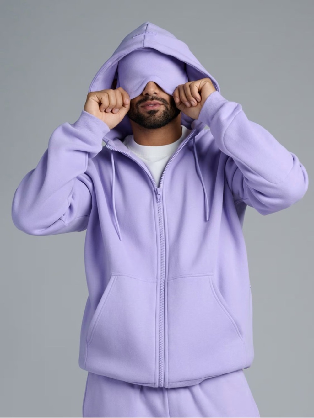 DND Airplane Mode Lavender Zip-Up Hoodie Sweatshirt